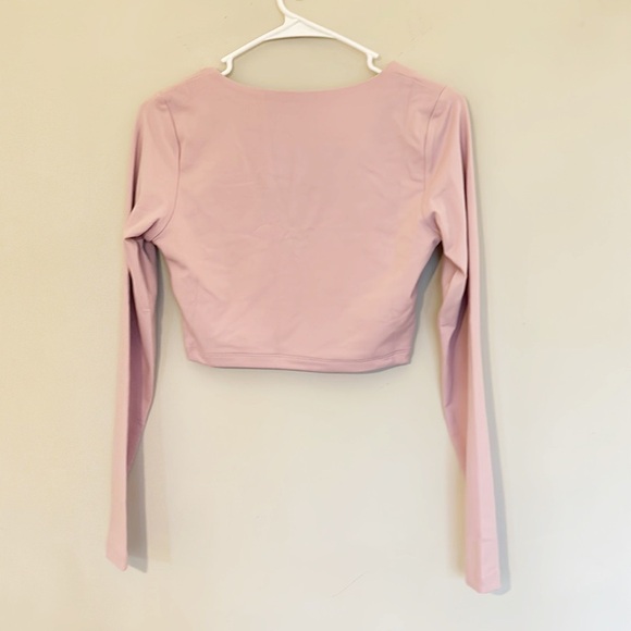 NWT $128 Susana Monaco Pink Waterlily Crop Top long sleeved women size Small - Picture 5 of 7